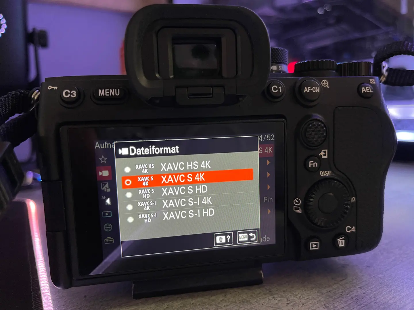 Alpha IV 4K Videoeinstellungen