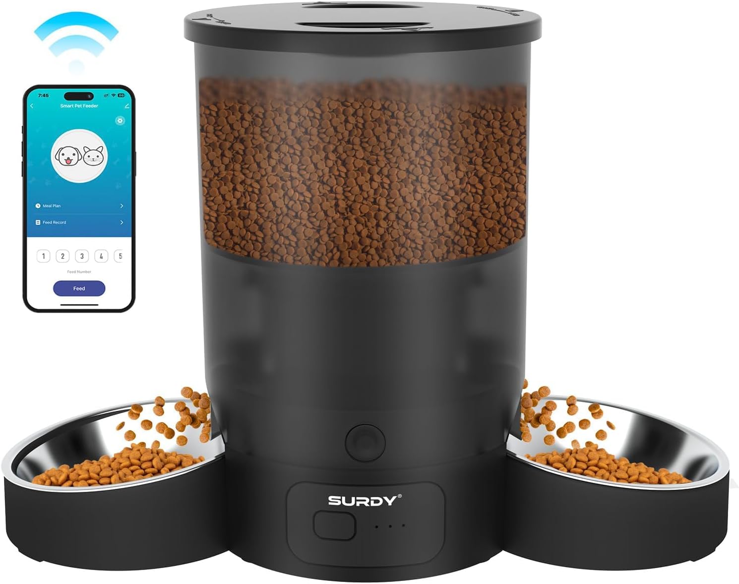 Automatischer Katzen-Futterspender für 2 Katzen, Surdy