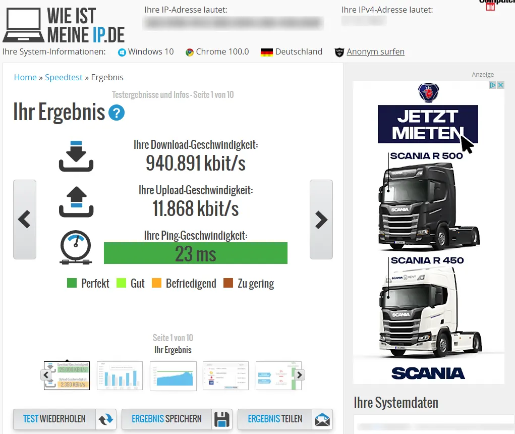 Internetgeschwindigkeit Speedtest