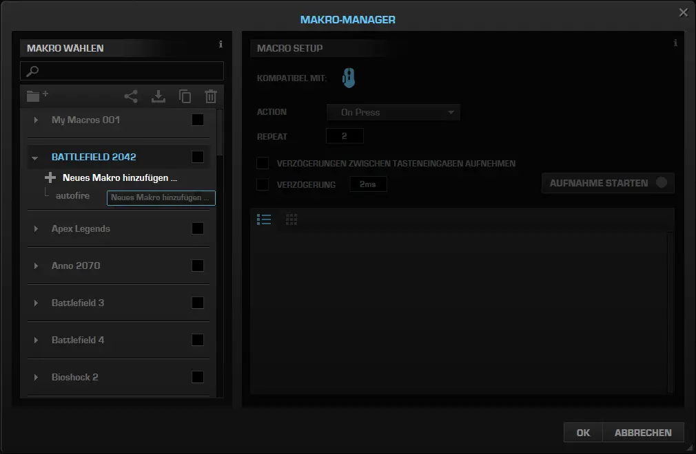 Maus Makro Manager neu
