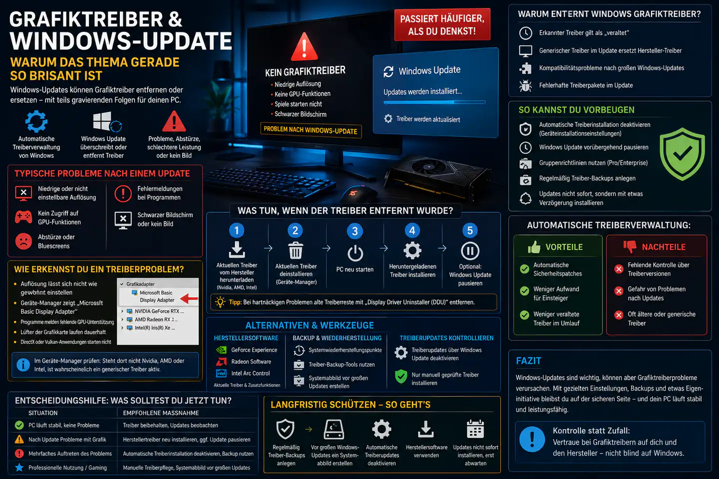 Windows-Update löscht Grafiktreiber: Was steckt dahinter und wie kannst du dich schützen?