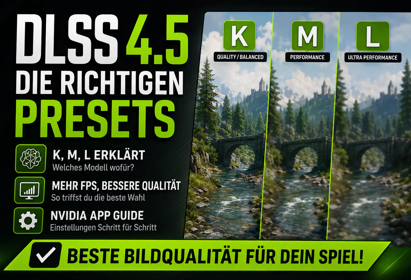 NVIDIA DLSS 4.5 richtig einstellen: Wann K, M oder L die bessere Wahl ist