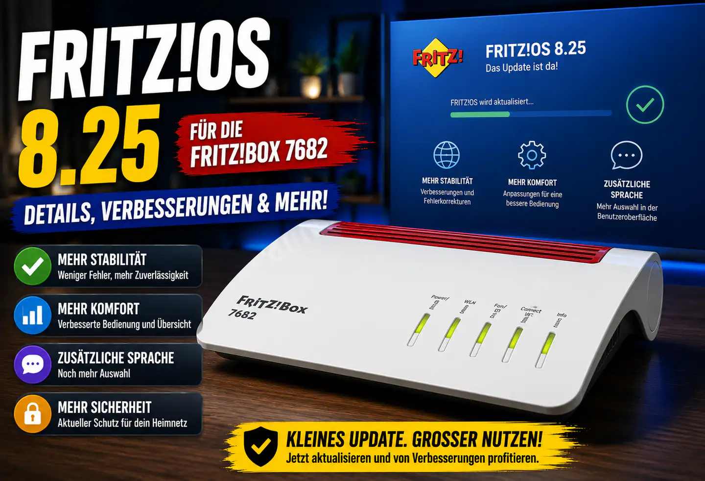 FRITZ!Box 7682 mit FRITZ!OS 8.25: Kleine Änderungen, die im Alltag zählen