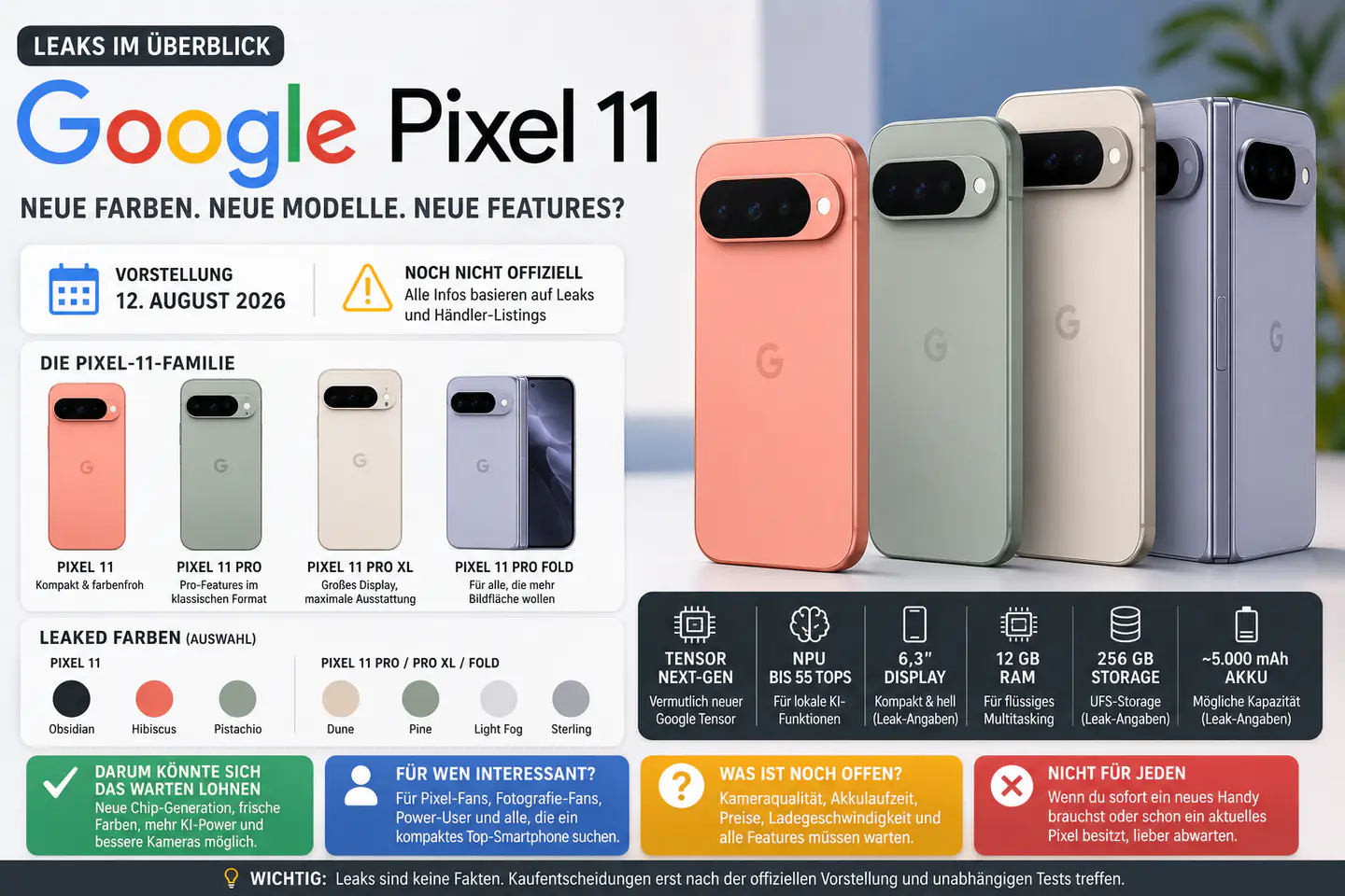 Google Pixel 11: Die neuen Farben sind spannend – der Leak beantwortet aber noch nicht die wichtigste Frage