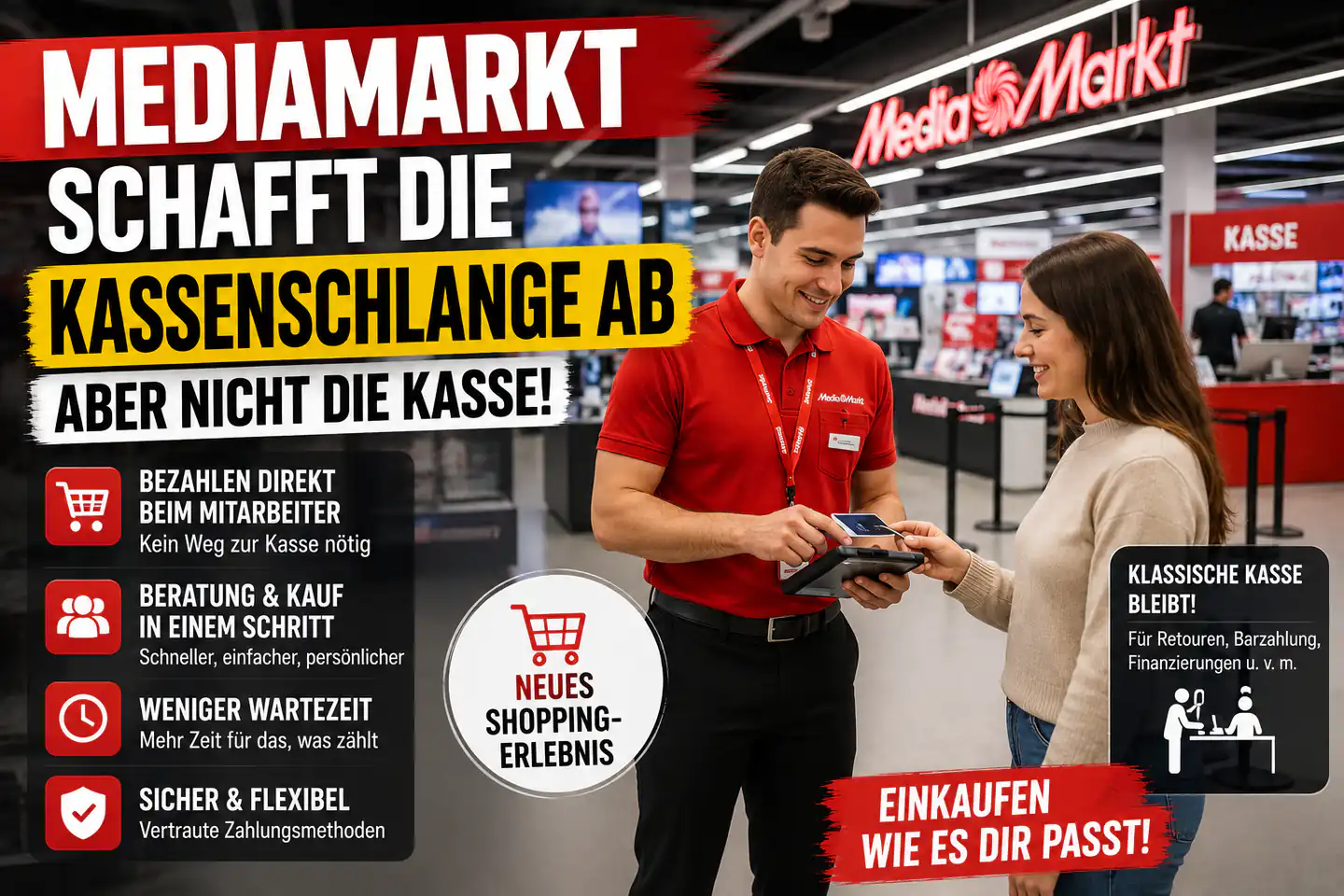 Nie mehr Schlange stehen? MediaMarkt testet mobiles Bezahlen im Markt