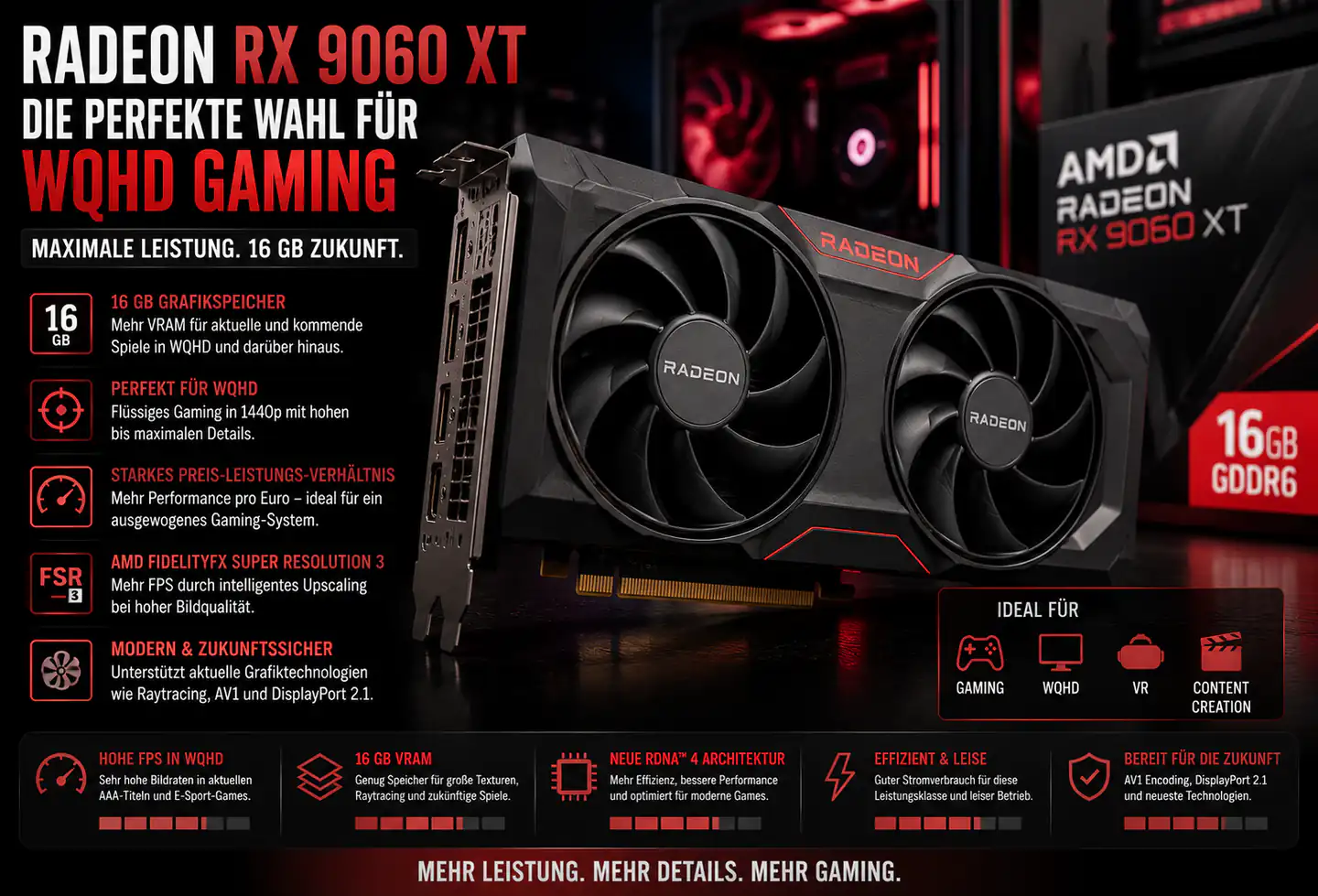 Radeon RX 9060 XT Gaming Grafikkarte