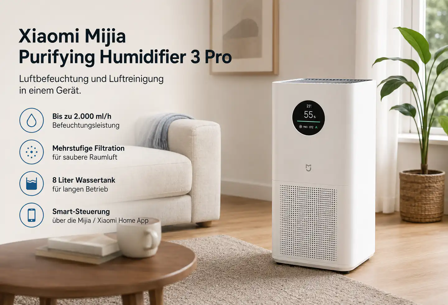 Xiaomi Mijia Purifying Humidifier 3 Pro: Zwei Geräte in einem – aber nicht für jeden Raum