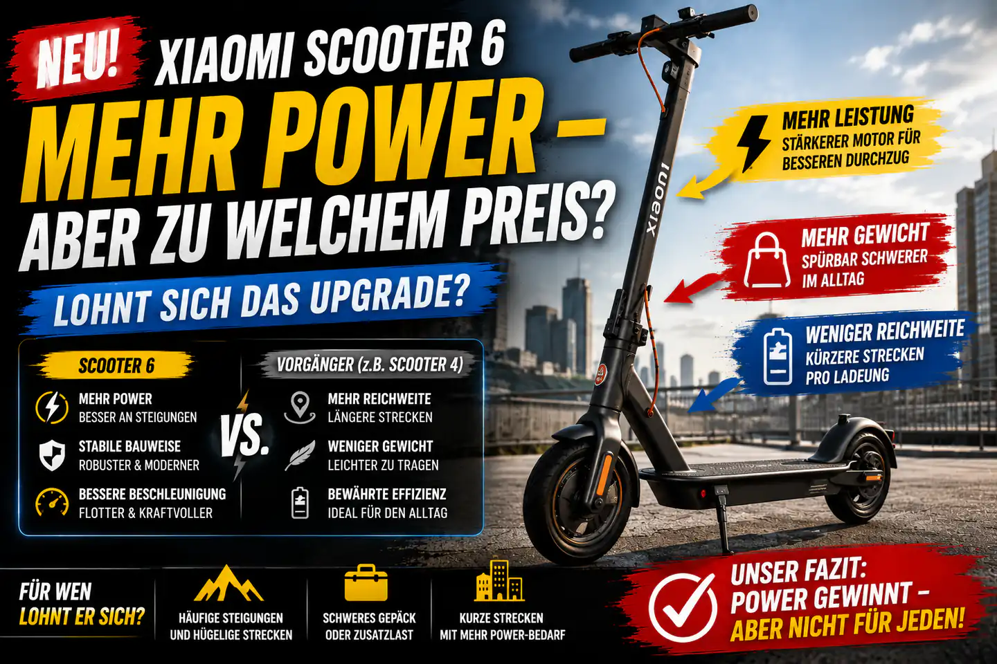 Xiaomi Scooter 6 im Praxis-Check: Mehr Power, weniger Reichweite – lohnt sich das Upgrade?