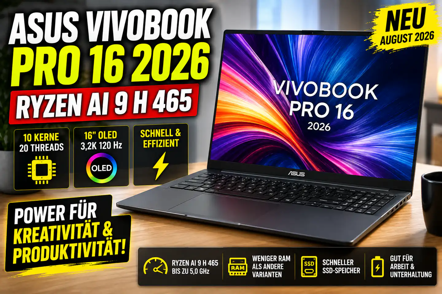 ASUS Vivobook Pro 16 2026: Viel Leistung, aber nicht jede Variante ist gleich sinnvoll