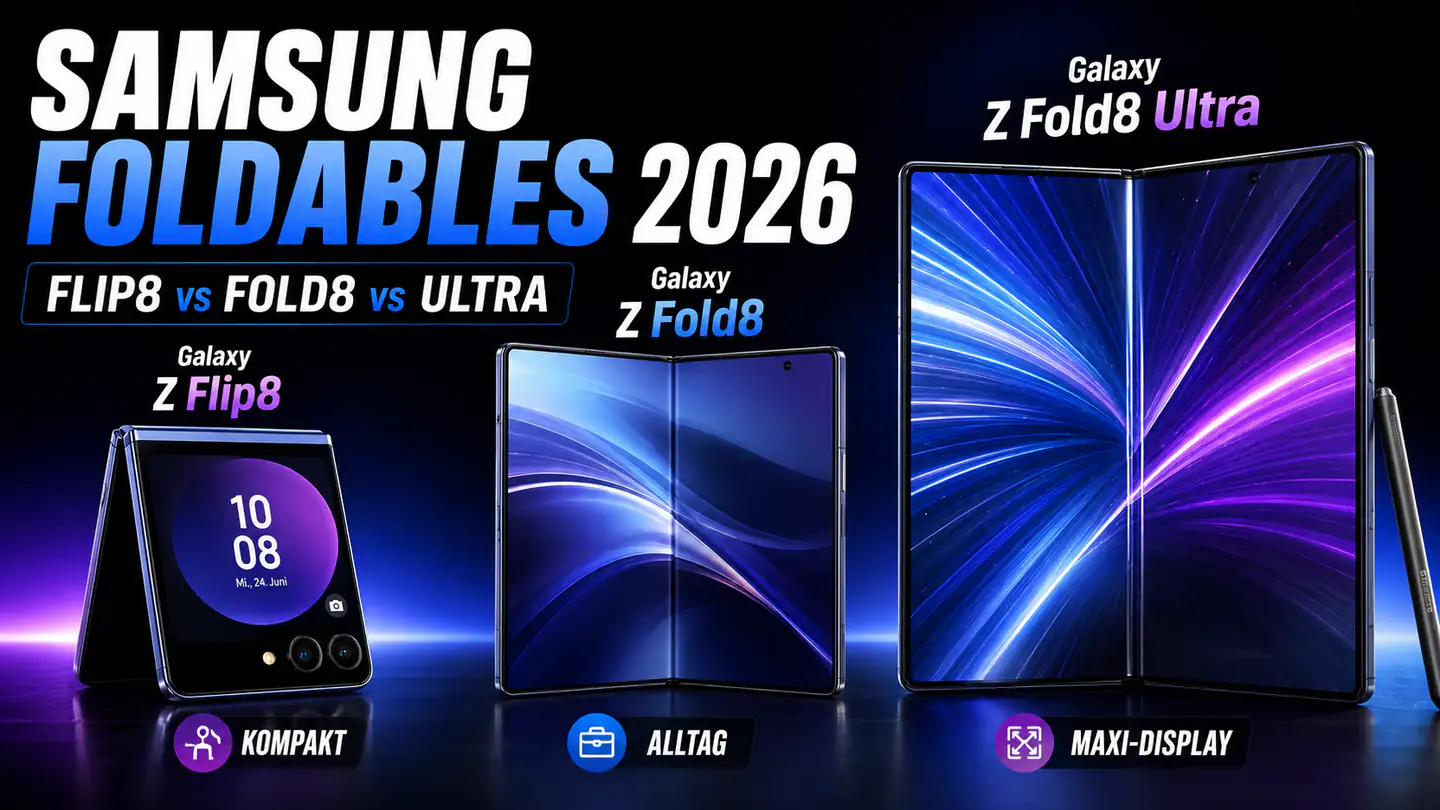 Samsung Galaxy Z Fold8 Ultra, Fold8 oder Flip8: Das passende Foldable für deinen Alltag