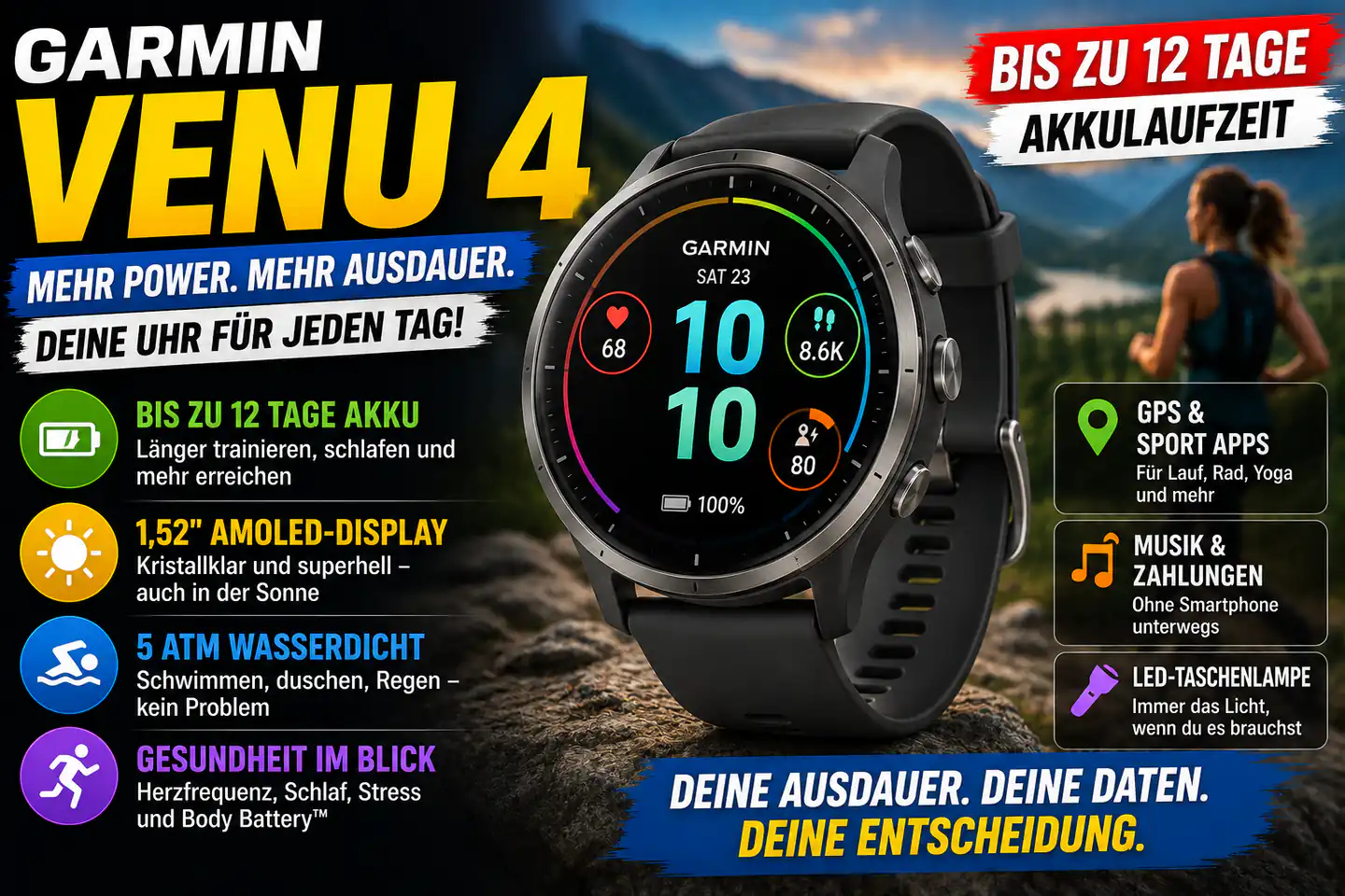Garmin Venu 4: Viel Akkulaufzeit, starke Fitnessfunktionen – aber nicht für jeden die beste Smartwatch