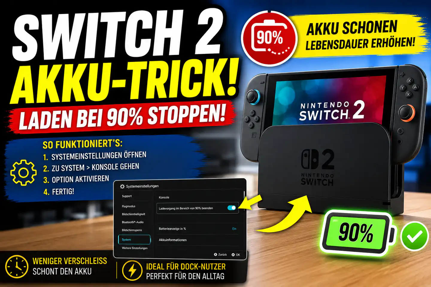 Der wichtigste Akku-Trick für die Nintendo Switch 2 ist kein Ladegerät