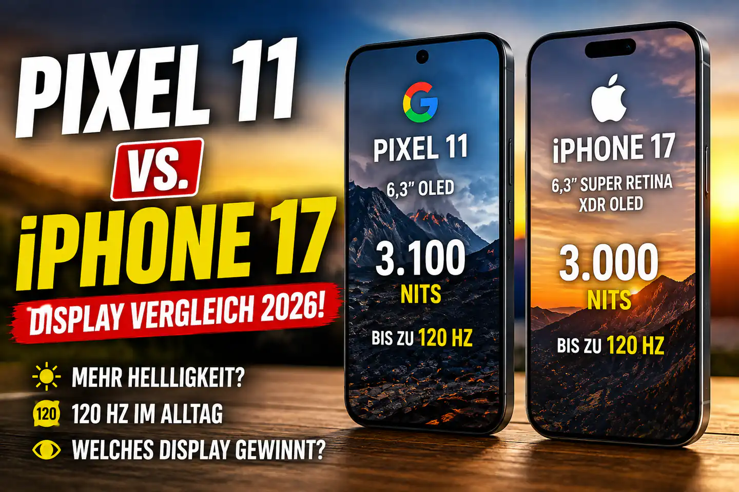 Google Pixel 11 gegen iPhone 17: Beim Display zählt nicht nur die Helligkeit