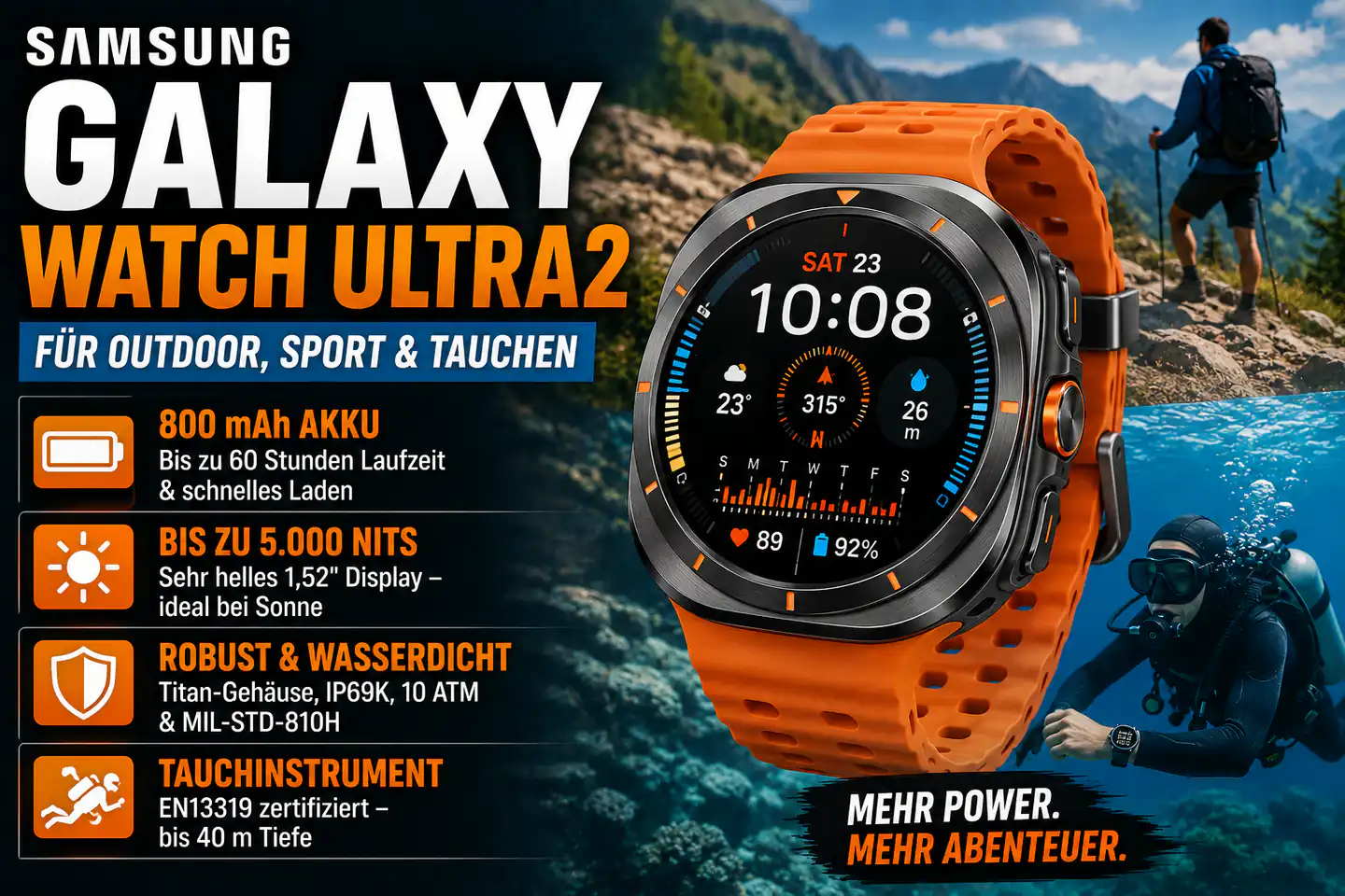 Samsung Galaxy Watch Ultra2: Tauchen ist neu, aber nicht für jeden entscheidend