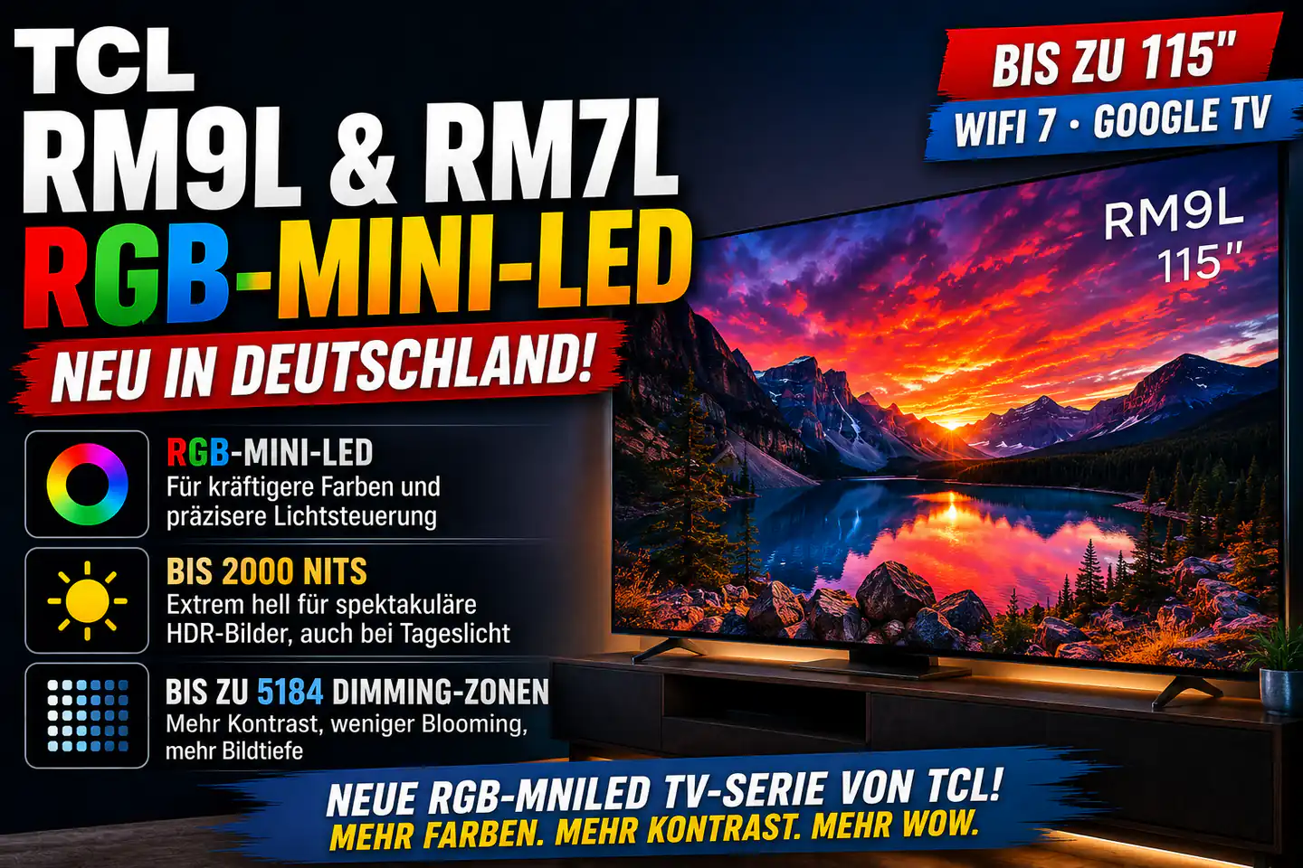 TCL RM9L und RM7L: RGB-Mini-LED trifft auf eine offene Glaubwürdigkeitsfrage