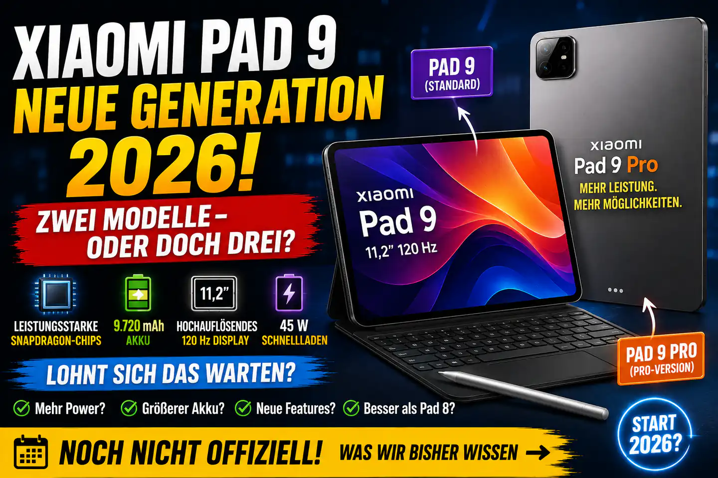 Xiaomi Pad 9: Drei Modelle im Anflug – oder doch nur zwei?
