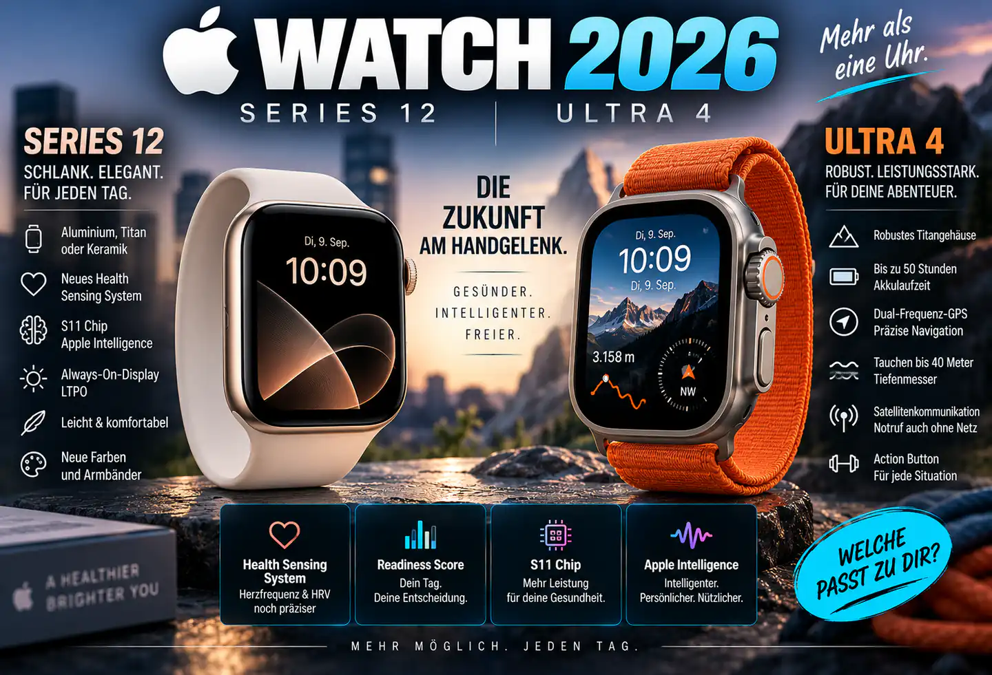 Apple Watch Series 12 und Ultra 4: Welche 2026 wirklich passt