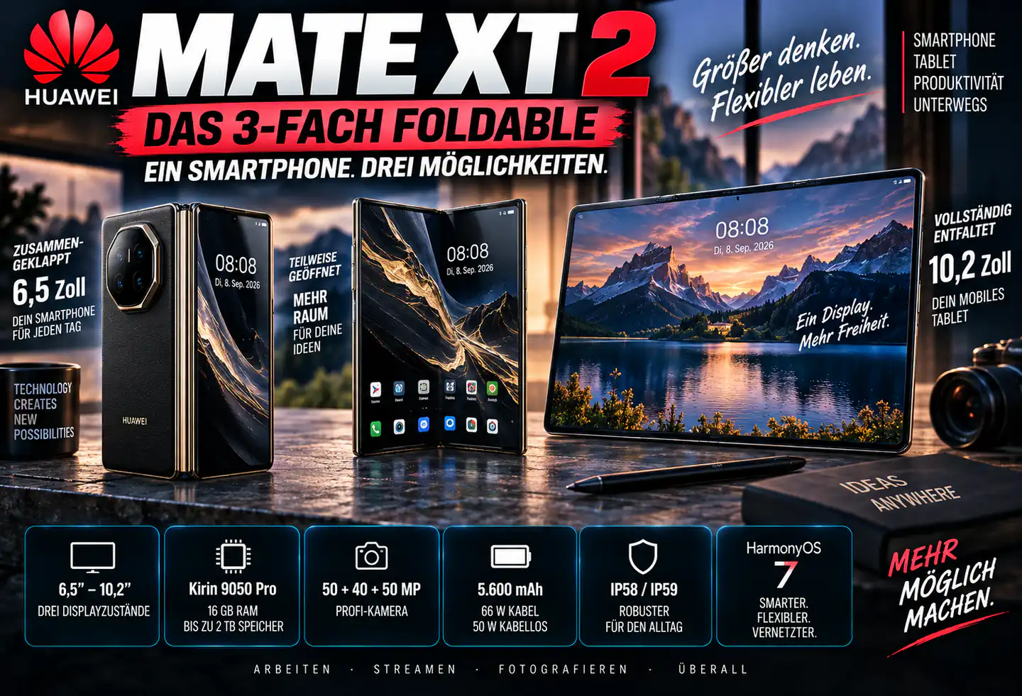 Huawei Mate XT 2: Drei Displays, weniger Kompromisse?