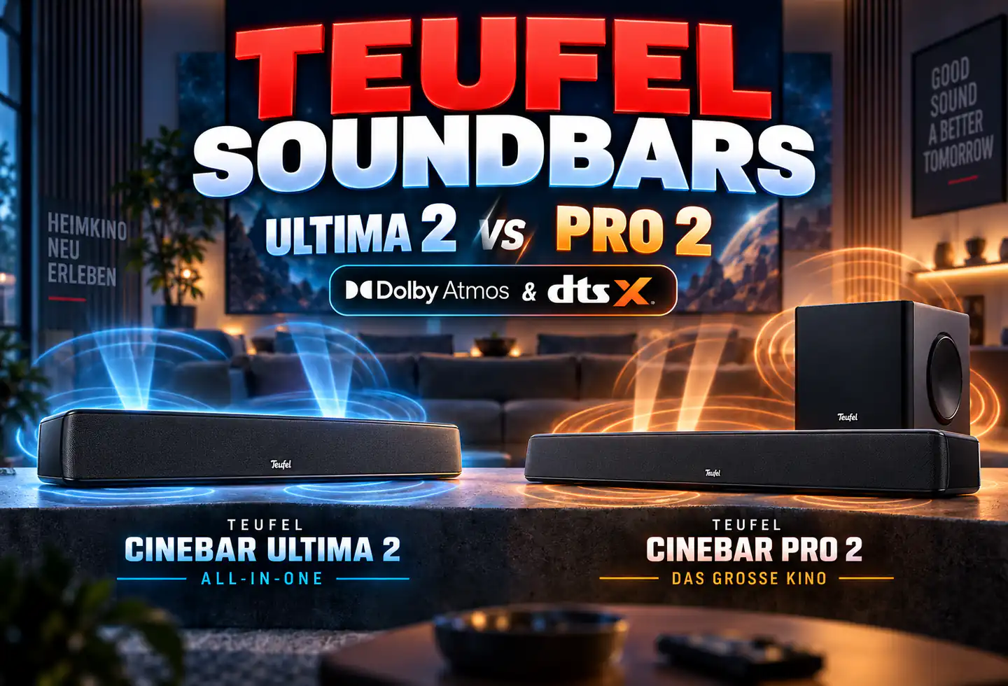 Teufel Cinebar Ultima 2 und Cinebar Pro 2: Dolby Atmos mit zwei sehr unterschiedlichen Konzepten