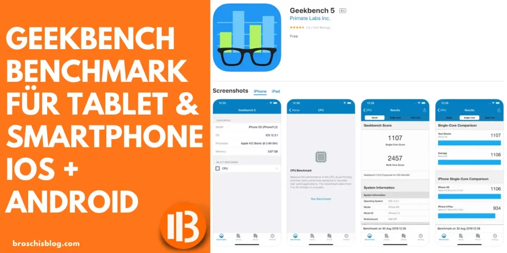 Geekbench Benchmark für Tablet & Smartphone iOS + Android