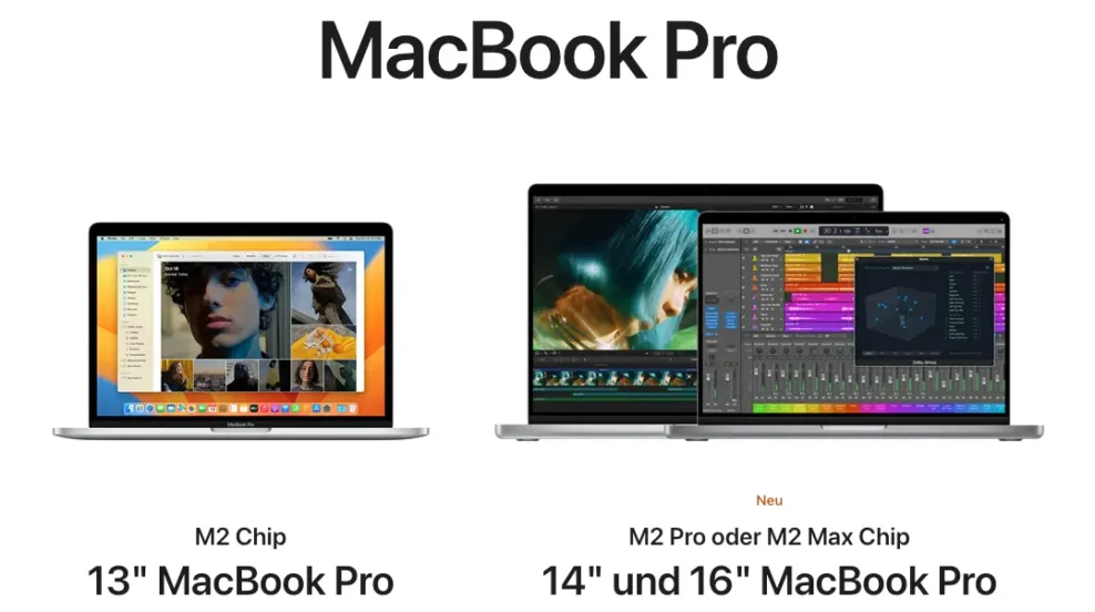 MacBook Pro 13", 14", 16" M2 + Pro + Max