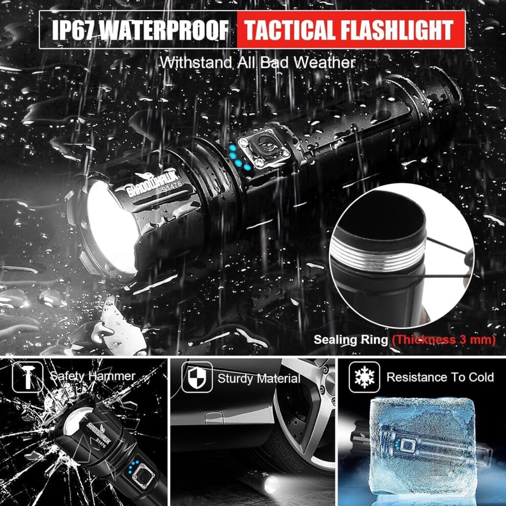 Shadowhawk Taschenlampe Led 15000 Lumen USB 3