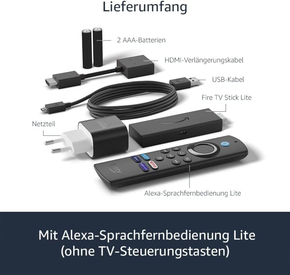 Fire TV Stick Lite​ Lieferumfang