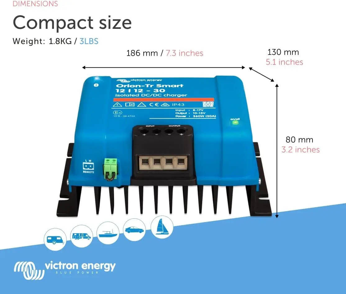 Victron Energy Orion-Tr Smart DC-DC Ladebooster kompakte groesse