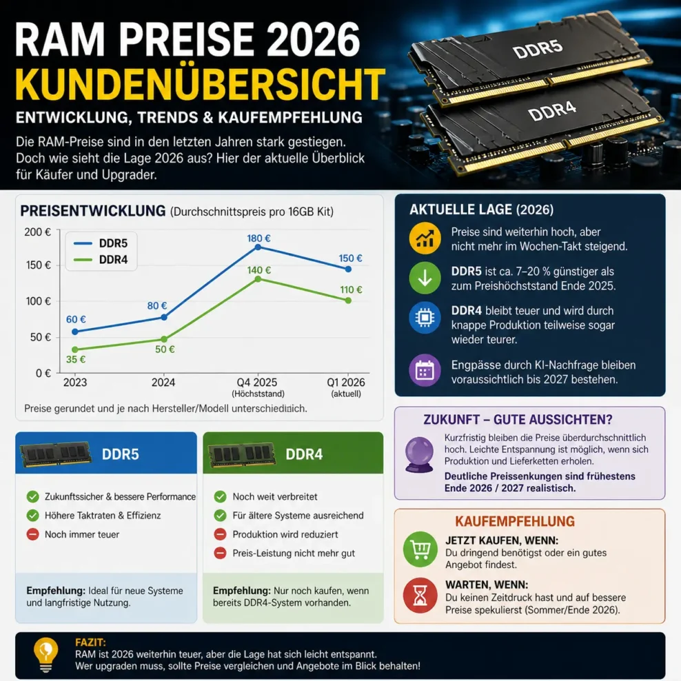 💾 RAM Preise 2026: Lohnt sich Kaufen oder Warten?