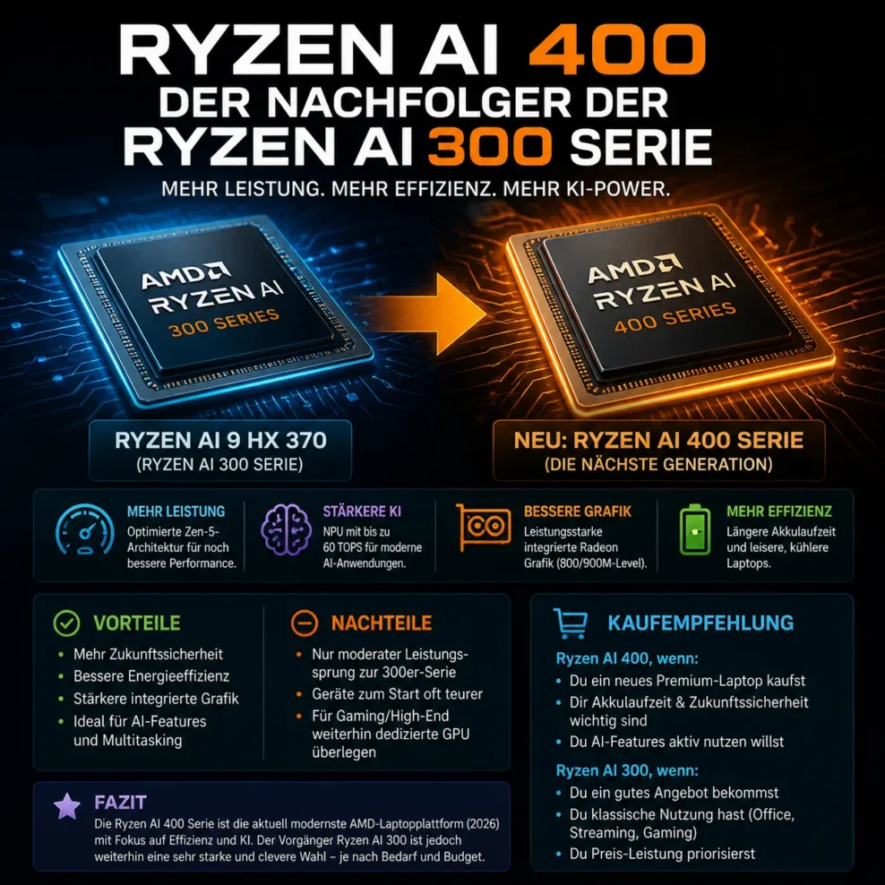 Ryzen AI 400: Der Nachfolger der Ryzen-AI-300-Serie im Überblick